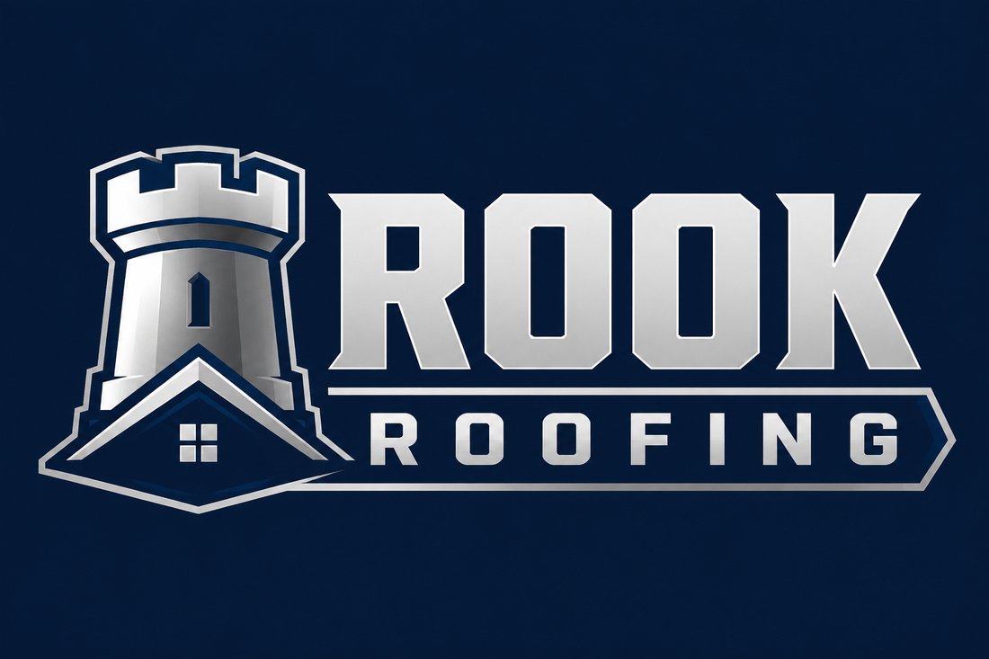 Rook Roofing logo — castle rook tower over a rooftop